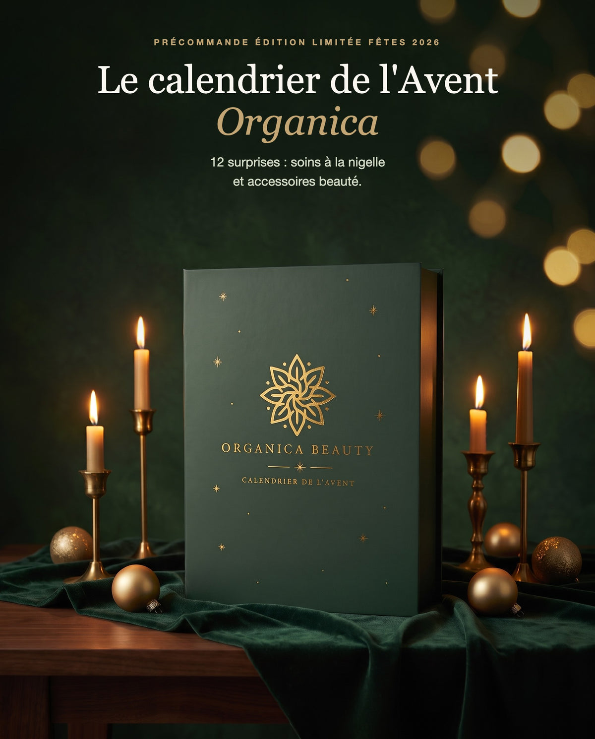 Calendrier de l'Avent Organica Beauty, précommande édition limitée Fêtes 2026